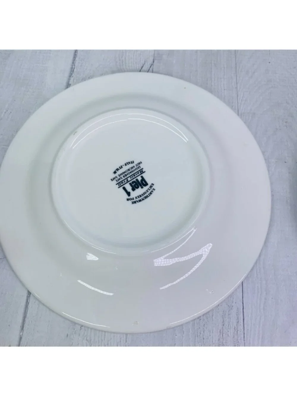 Pier 1 One MOSAIC FRUIT Red Yellow Earthenware Italy Lunch Salad Plates Set 4